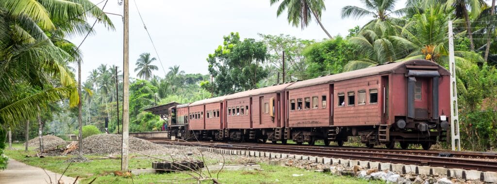 En bild på ett tåg i Sri Lanka