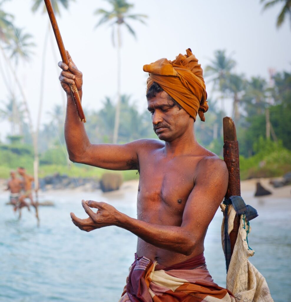 En bild på en fiskare i Sri Lanka